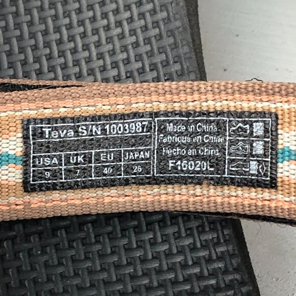Teva Women's Size 9 Original Universal Cactus Brown Blue Yellow Sandals FAIR - Picture 12 of 13